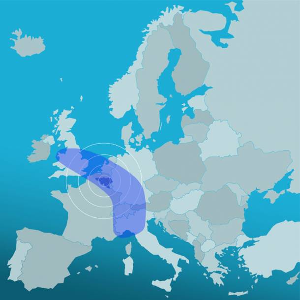 La Wallonie dans la banane bleue euro...